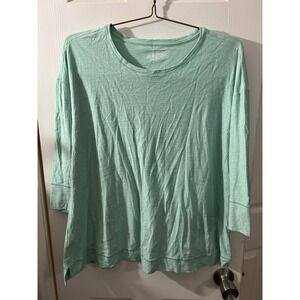 Westbound Woman Green Knit Shirt Top Plus Size 1X